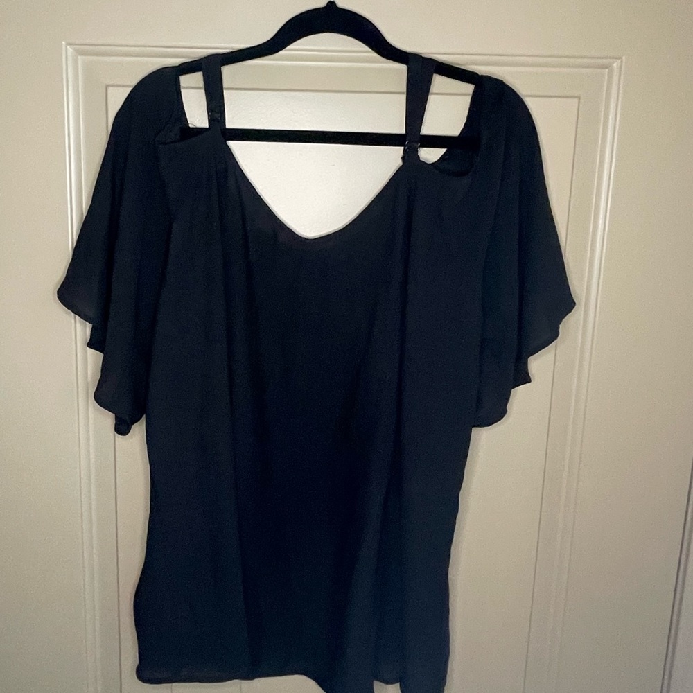 Cold Shoulder Black Top